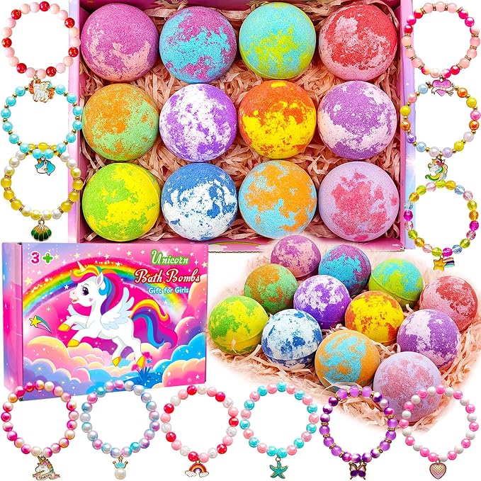 Unicorn Bath Bombs for Kids Girls by Phaorui
