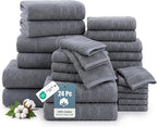 24-Piece Premium Towel Sets for Bathroom by CasaPlatino