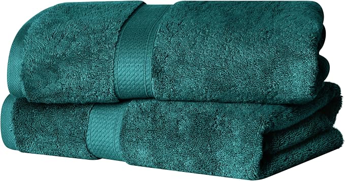 SUPERIOR Egyptian Cotton Pile Bath Towel Set of 2, Ultra Soft Luxury Towels by SUPERIOR