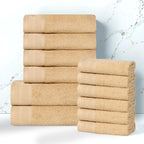 Superior Honeycomb 100% Cotton 500 GSM 12 Piece Bath Towel Set, 6 Washcloths - Image 2