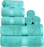 SUPERIOR Egyptian Cotton Pile 8 Piece Towel Set, Includes 2 Bath, 2 Hand - Image 2