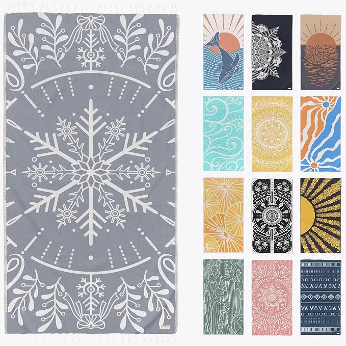 FESHKA Sand Proof Turkish Beach Towel – Oversized, Quick Dry & Lightweight by FESHKA