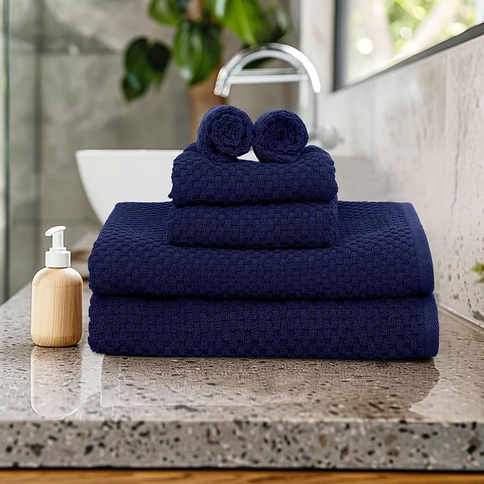 COTTON CRAFT Waffle 6 Piece Towel Set - Image 2