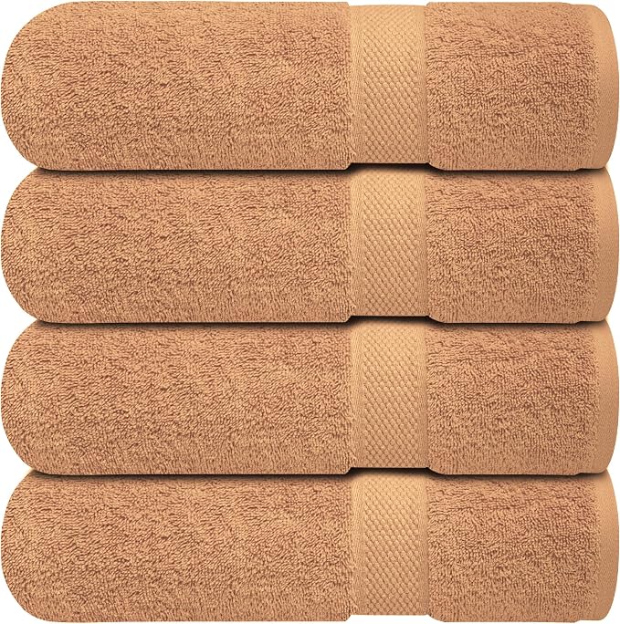 Infinitee Xclusives Luxury 100% Ring-Spun Cotton Bath Towels Set of 4 – Soft by InfiniteeXclusives