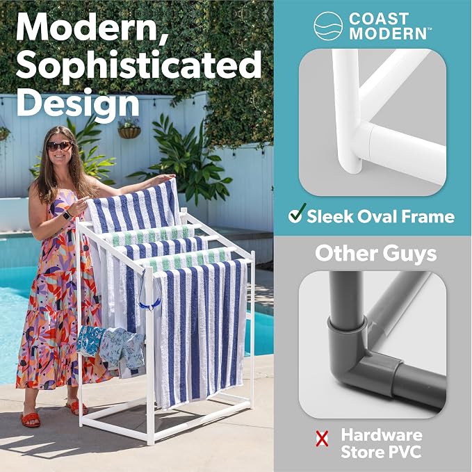 Coast Modern Pool Towel Rack – Choose Your Color - Image 3