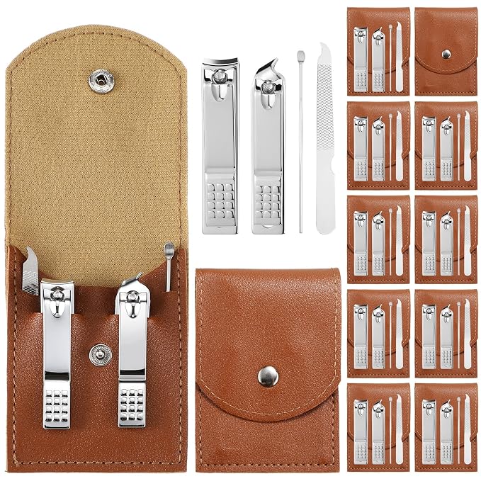 Geosar 12 Sets Manicure Set Bulk Nail Clippers Pedicure Kit Stainless Steel by Geosar