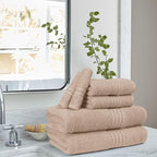 BOUTIQUO 6 Pack Cotton Towel Set, Contains 2 Bath Towels 28x55 inch, 2 Hand - Image 3