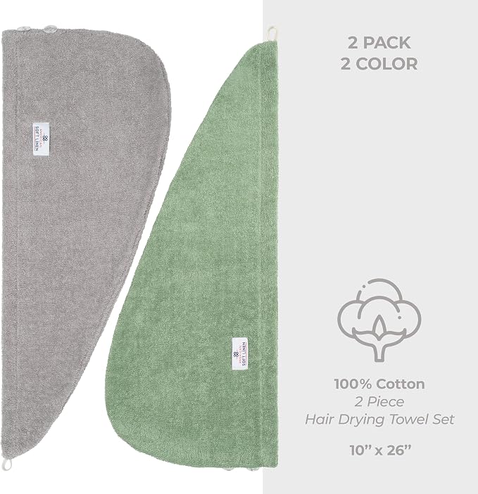 American Soft Linen 100% Cotton Hair Towels - Image 5