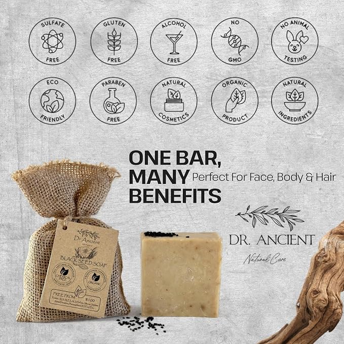 Dr. Ancient Black Seed Soap Bar – Organic, Vegan Handmade Soap - Image 8