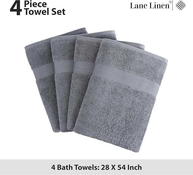 LANE LINEN 4 Pack Bath Towels Set - Image 5