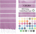 Cacala Lightweight and Thin Turkish Beach Towel 100% Cotton Sand-Free and by Cacala