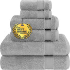 Cotton Paradise 6 Piece Towel Set 100% Cotton Soft Absorbent Turkish Towels by UNITEDHOMETEXTILE