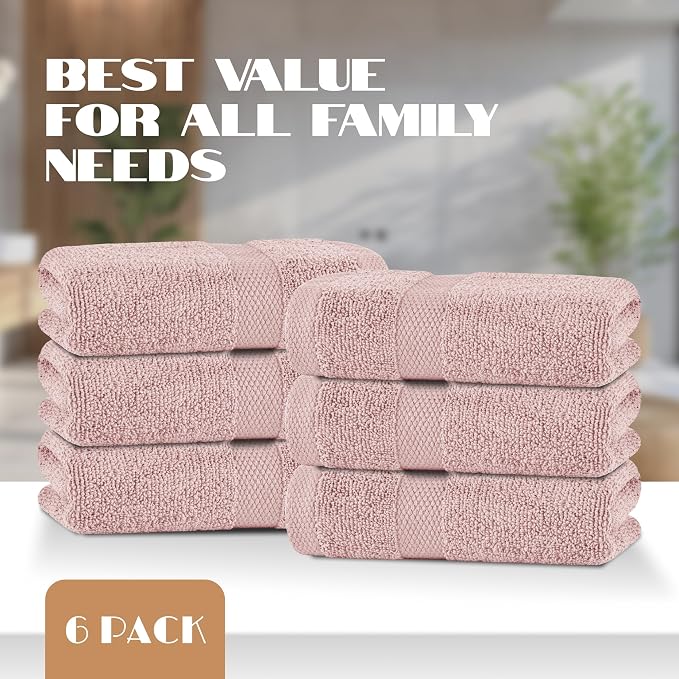 White Classic Pink Hand Towels for Bathroom Cotton Hand Towel Bulk for Gym - Image 4