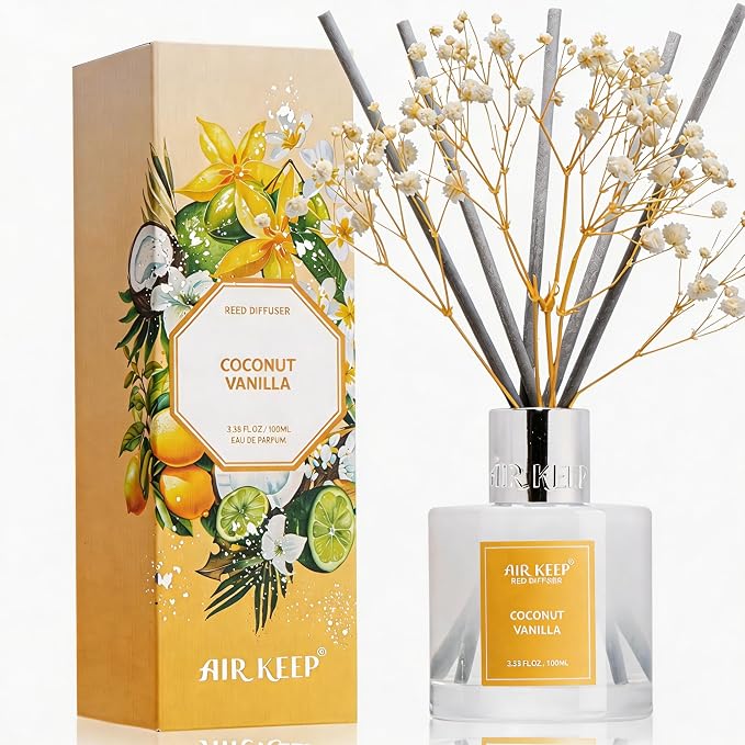 Airkeep Reed Diffuser Set, 3.38 fl oz by Airkeep