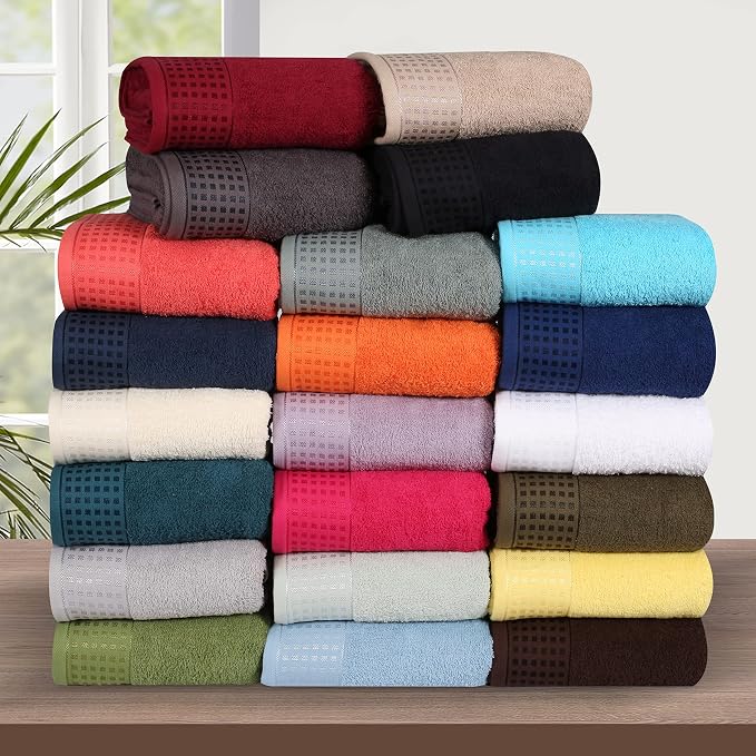 GLAMBURG 100% Cotton Ultra Soft 6 Pack Towel Set, Contains 2 Bath Towels 28x55 - Image 5