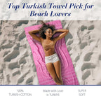Cacala Lightweight and Thin Turkish Beach Towel 100% Cotton Sand-Free and - Image 3