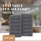 White Classic Dark Gray Washcloths Set - Image 4