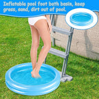 2 Pack Blue Inflatable Pool Foot Bath Basin, Swimming Pool Clean Feet, Foot - Image 3