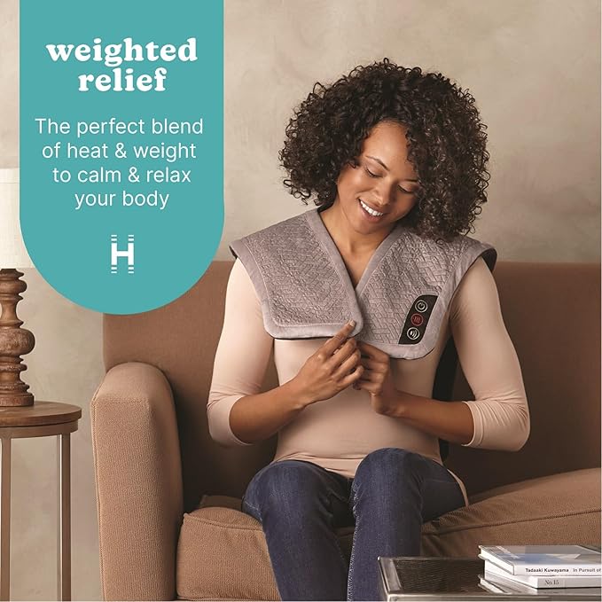 Homedics Vibration Heated Shoulder Massager Wrap, Comfort Pro Elite, Soft Fabric - Image 2