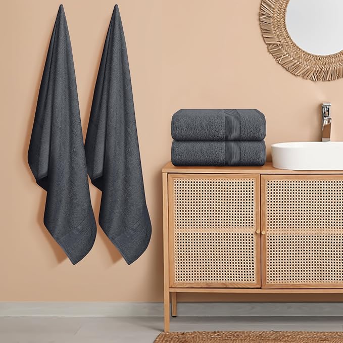 Belizzi Home 4 Pack Bath Towel Set 27x54, 100% Ring Spun Cotton, Ultra Soft - Image 3