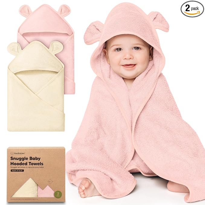 KeaBabies 2-Pack Hooded Baby Towels by KeaBabies