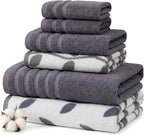 Modern Threads Natural Vine 6-Piece 100% Cotton Towel Set – Yarn Dyed Jacquard by ModernThreads