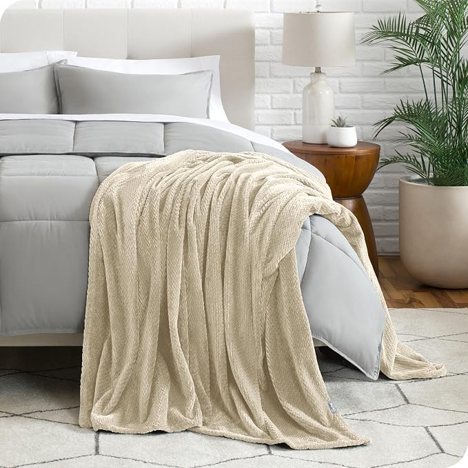 Bare Home Textured Fleece Blanket - Image 4