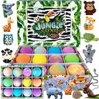 Bath Bombs for Kids with Surprise Inside, 12 Bubble Bath Fizzies with Jungle by MineralMeCalifornia