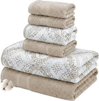 Modern Threads Capri 6-Piece Reversible Yarn Dyed Jacquard Towel Set by ModernThreads