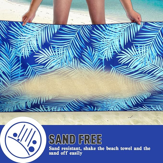 2 Pack Oversized Microfiber Pool Towel, Quick Drying, Super Absorbent - Image 2