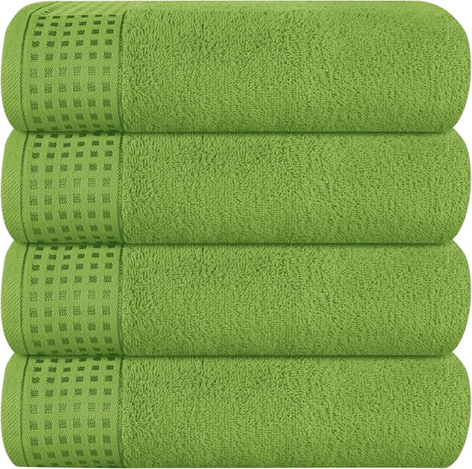 GLAMBURG Ultra Soft 4 Pack Oversized Bath Towel Set 27x54 inches, 100% Cotton by GLAMBURG