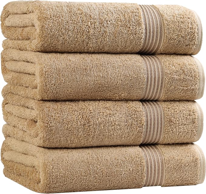 Superior Egyptian Cotton 4-Piece Bath Towel Set by SUPERIOR