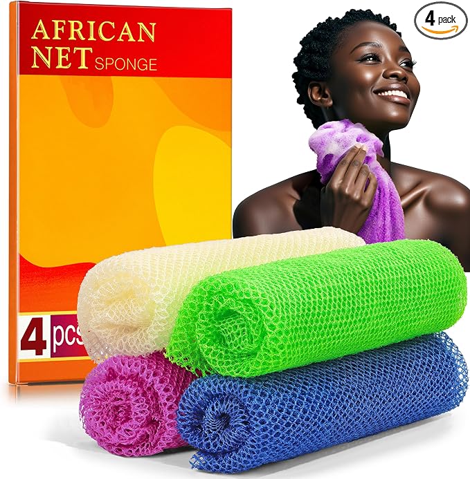4 Pieces African Net Sponge for Deep Exfoliation – African Net Sponge Authentic by SpiralScgv