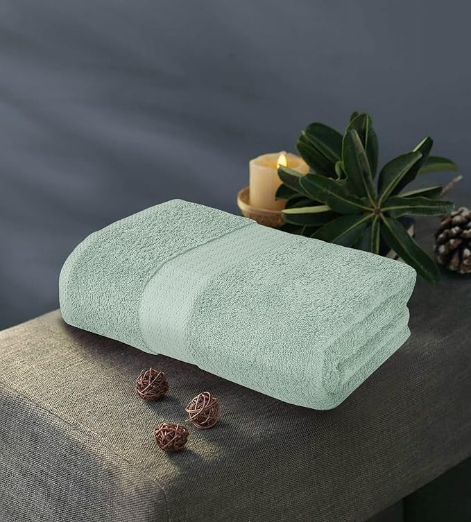 GLAMBURG Premium Cotton Oversized 2 Pack Bath Sheet 35x70-100% Pure Cotton - Image 6