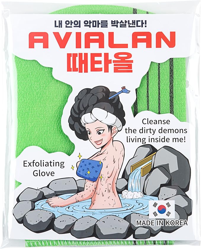 Exfoliating Glove loofah Korean Skin Care face Lip Body Scrub Body wash Dry by Unknown