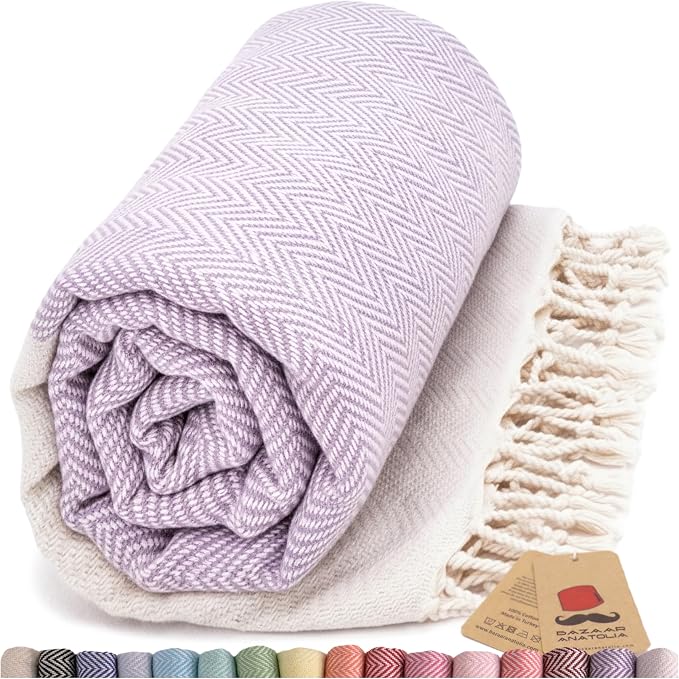 Bazaar Anatolia Turkish Beach Towel 100% Cotton Bath Towels 71x39 Quick Dry by BazaarAnatolia