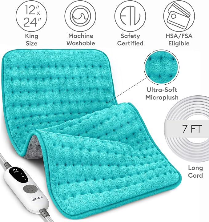 GENIANI Mothers Day Gifts for Mom – Electric Heating Pad for Back, Neck & - Image 7