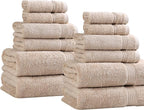 Superior Egyptian Cotton 12-Piece Towel Set, Guest Bath Decor Essentials - Image 2
