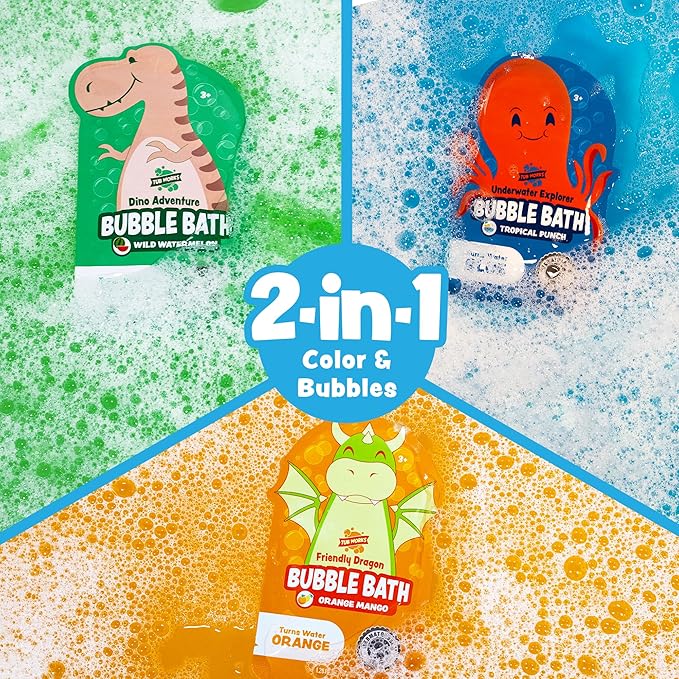 Tub Works® Magical Kids Bubble Bath, Variety 12 Pack | Creates Colorful Water & - Image 3