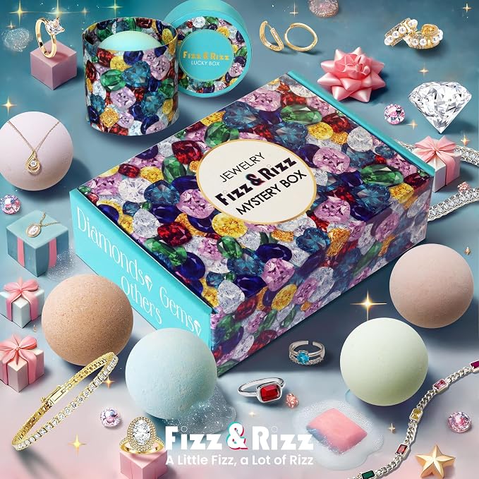 Fizz & Rizz Jewelry Mystery Bath Bomb:Surprise Rings, Bracelets and Chance to - Image 3