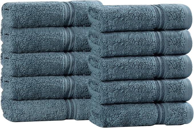 Superior Egyptian Cotton 10-Piece Face Towel Set, Small Towels by SUPERIOR