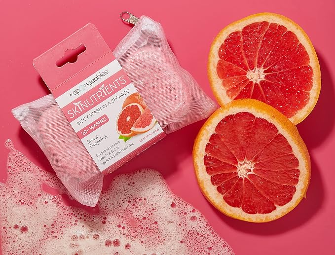 Spongeables Body Wash in a 20+ Wash Sponge, Sweet Grapefruit - Image 6