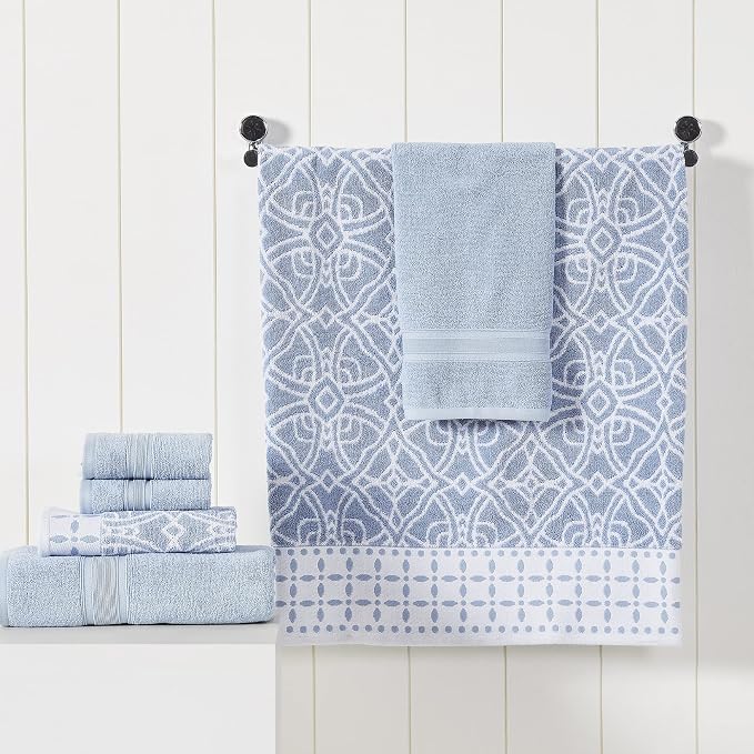 Modern Threads Monroe 6-Piece 100% Cotton Towel Set – Reversible Yarn Dyed - Image 2