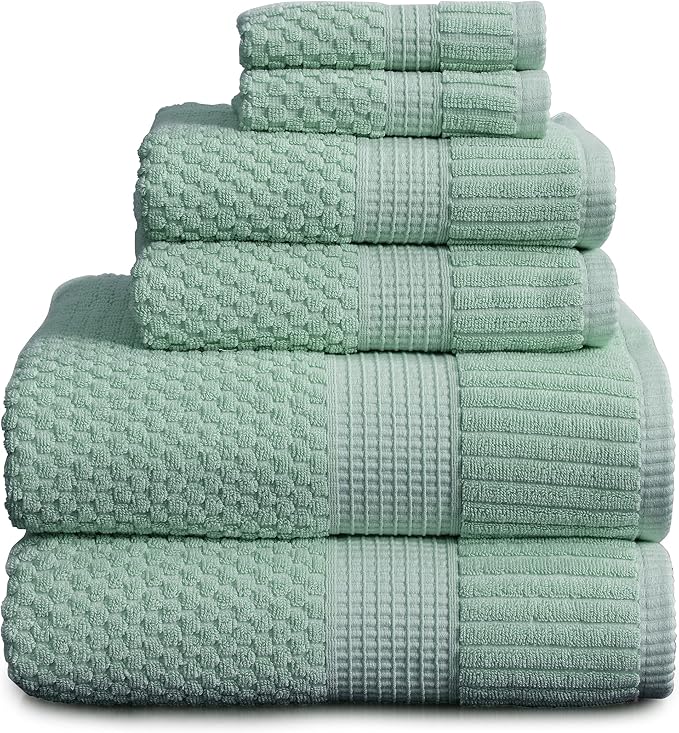 NY Loft 100% Cotton Towel Set 6 Piece | Super Soft & Absorbent Quick-Dry 2 Bath by NYLoft