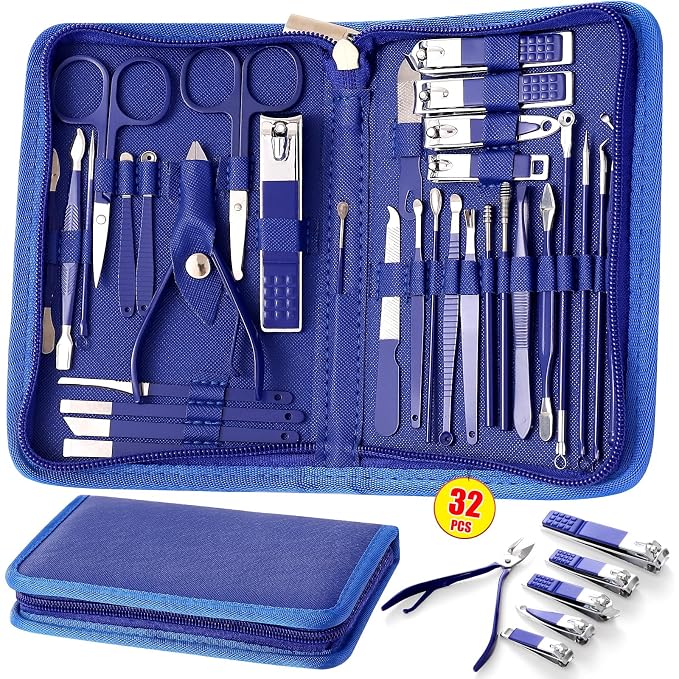 Manicure Set Pedicure Kit Womens Nail Clippers Set 32 in 1 Professional by KV.YSHQLNE