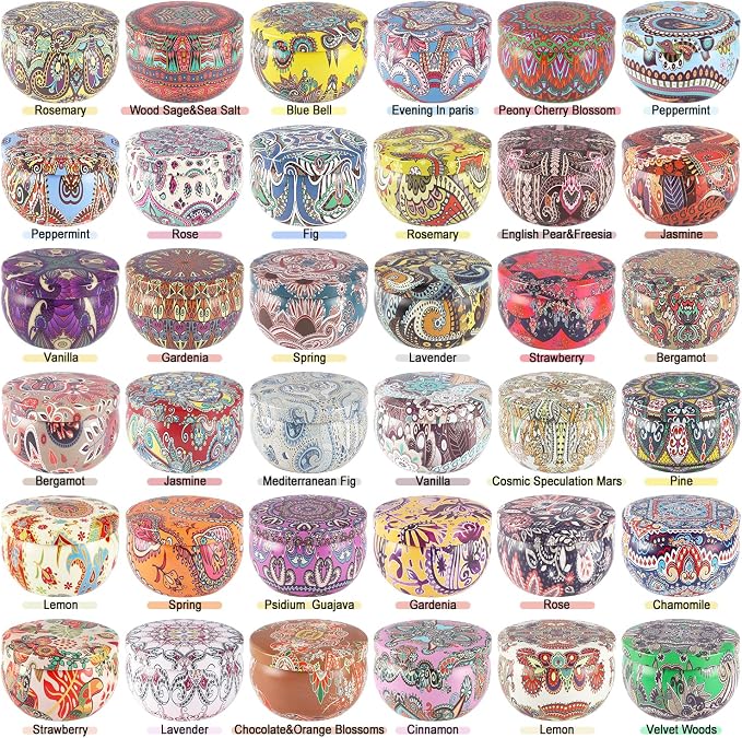 YOROXRG Scented Candles 36 Pack Soy Wax Travel Tin Jar Candles - Image 2