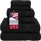 American Veteran Towel, 100% Cotton Turkish 6 Piece Towel Set, Luxury Towels by AmericanVeteranTowel