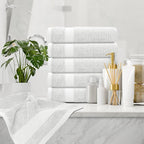 White Classic Luxury Silver Hand Towels - Image 6