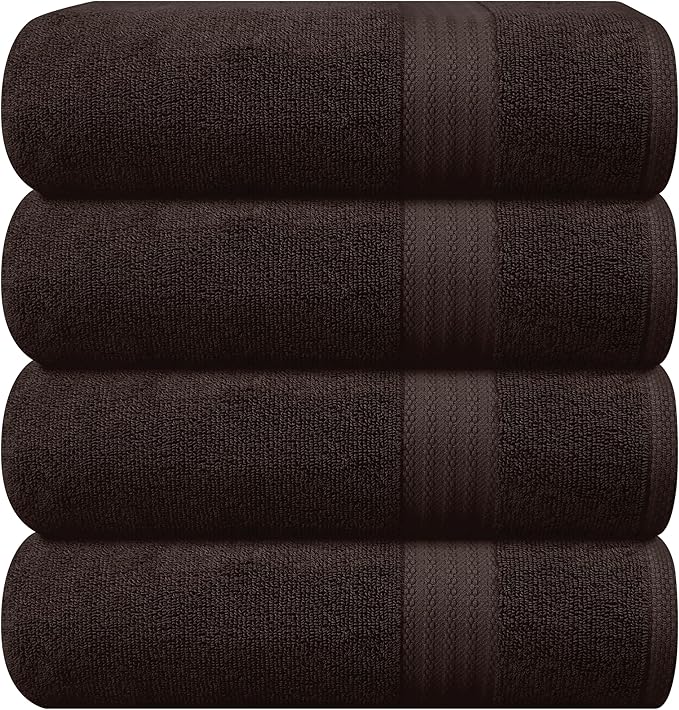 GLAMBURG Premium Cotton 4 Pack Bath Towel Set by GLAMBURG