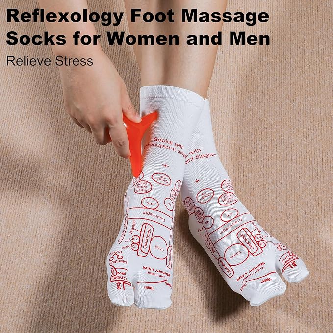 Reflexology Socks with Beginner Acupoint Massage Tools Set of 5 - Image 9